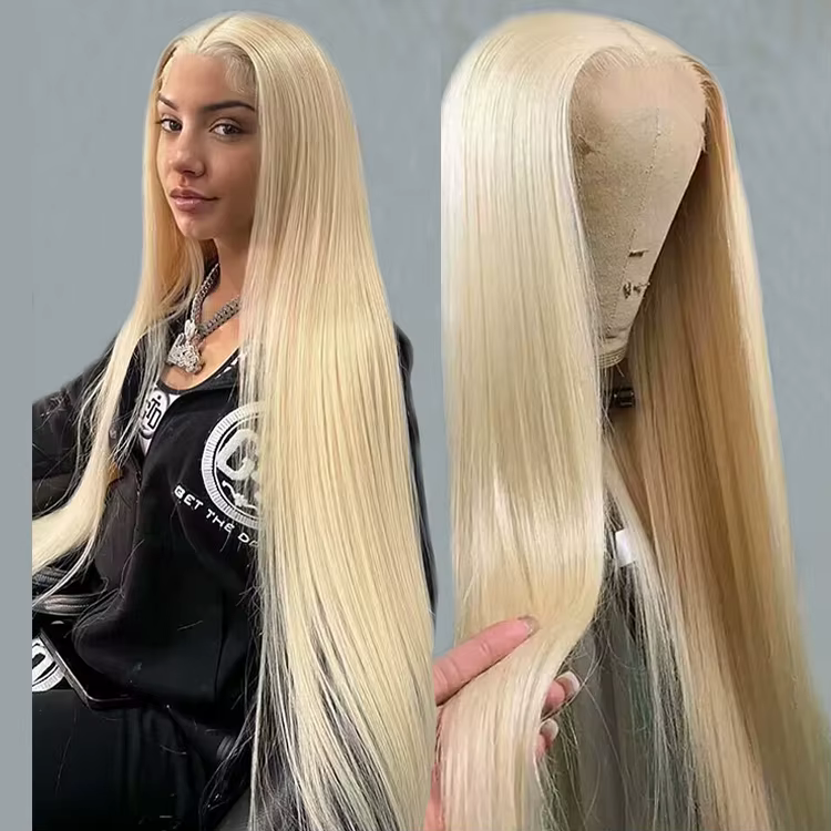 HQ essential - 100% real human- blond 18" full lace wigs